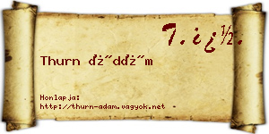 Thurn Ádám névjegykártya