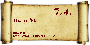 Thurn Ádám névjegykártya